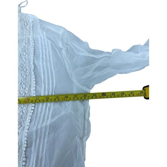 Zara Womens Button Up Shirt Size S White Lace Long Sleeve 2903/040 NWT - Picture 10 of 12